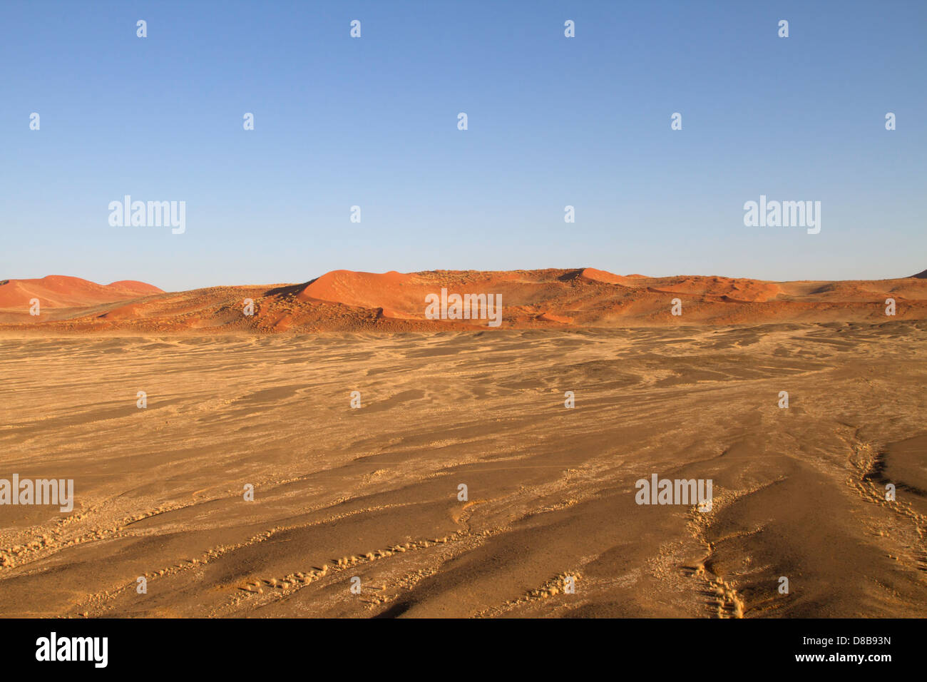 View from a hot air balloon over the dunes, Sossusvlei Namibia Stock Photo