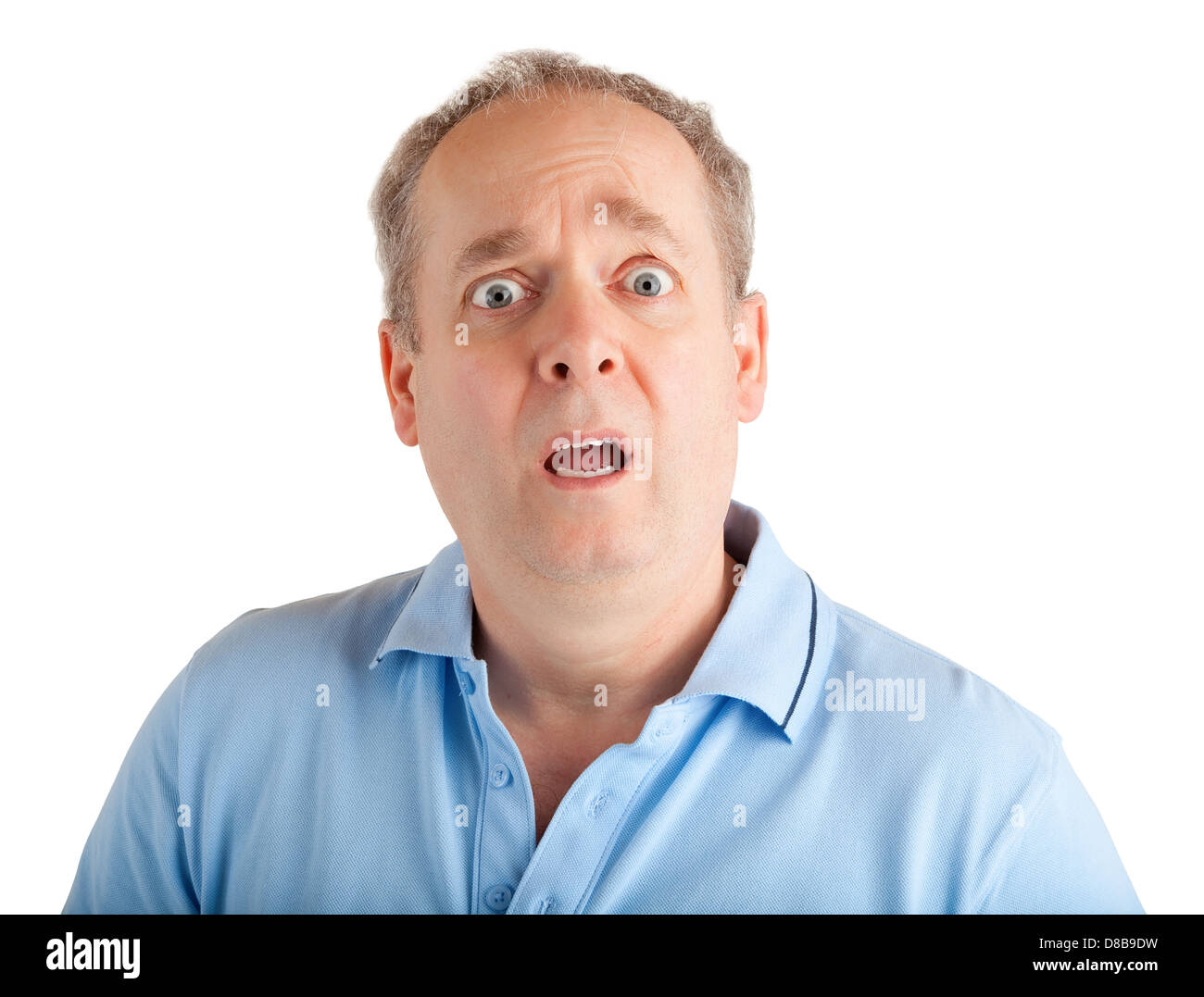 A man appears to be surprised about something. Stock Photo