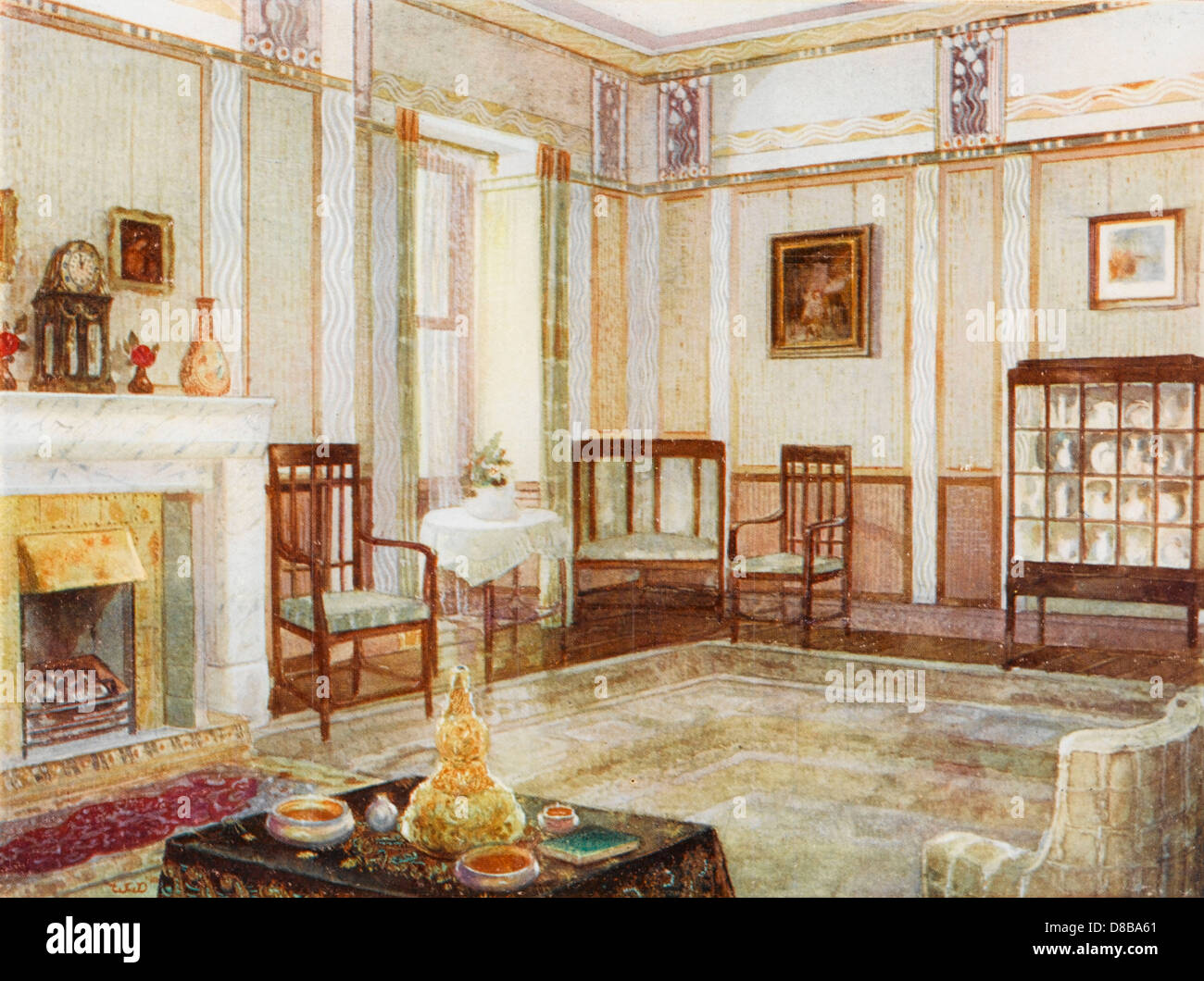 GREY SCHEME DRAWING ROOM Stock Photo - Alamy