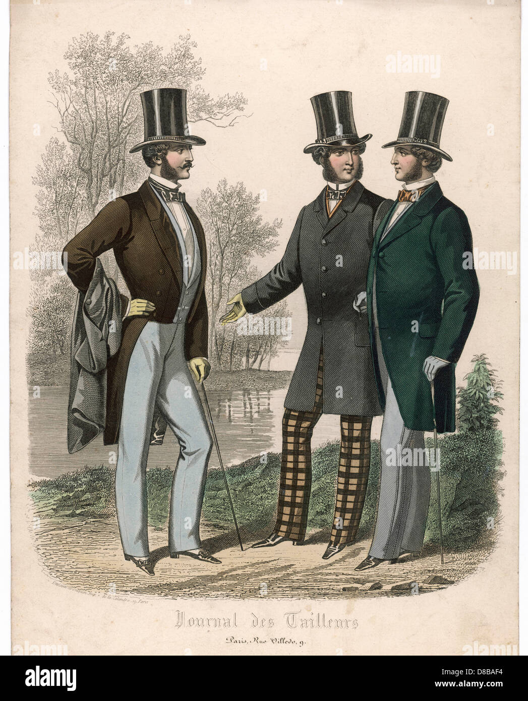Fashionable Men 1857 Stock Photo