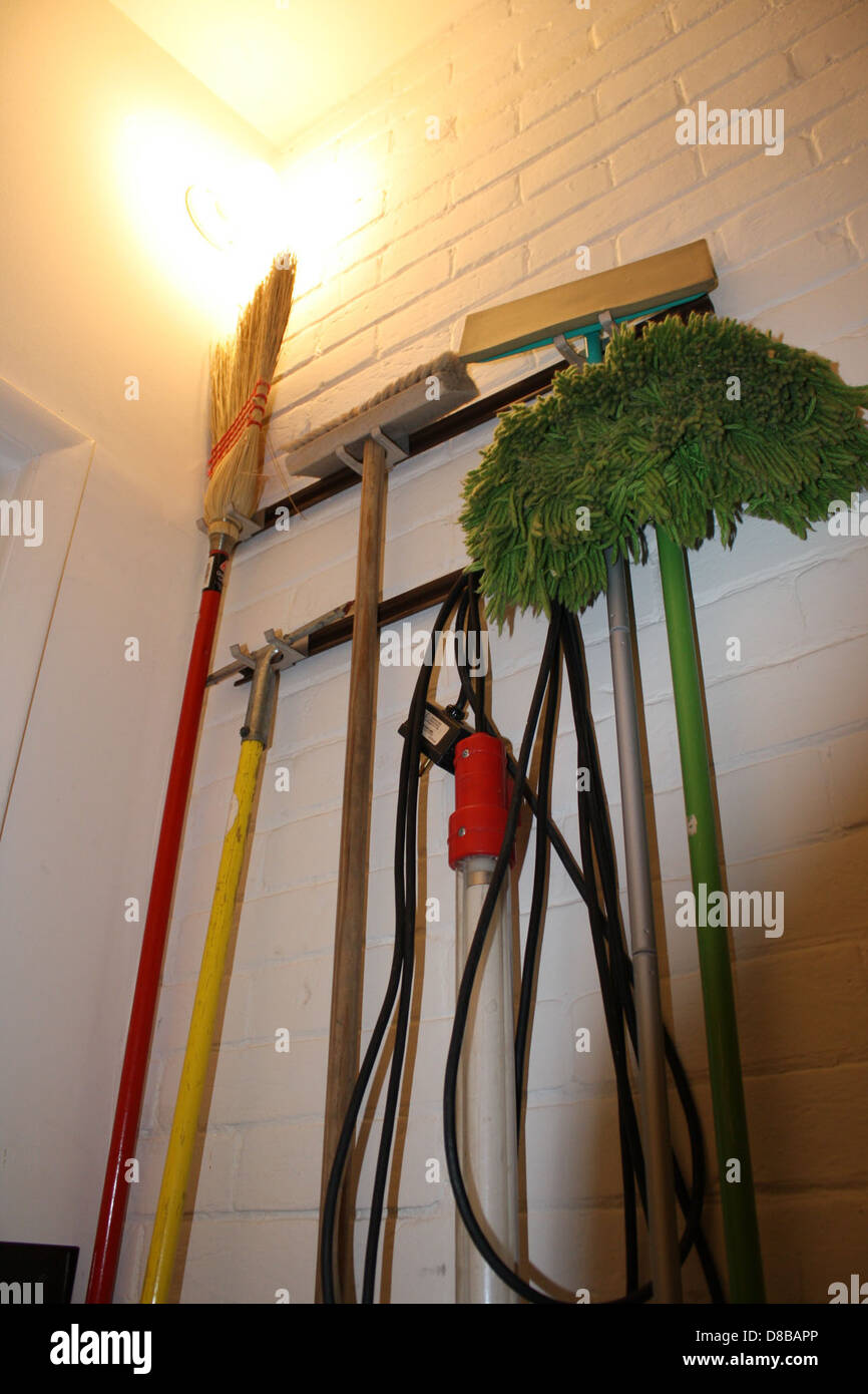 brooms and mops Stock Photo Alamy