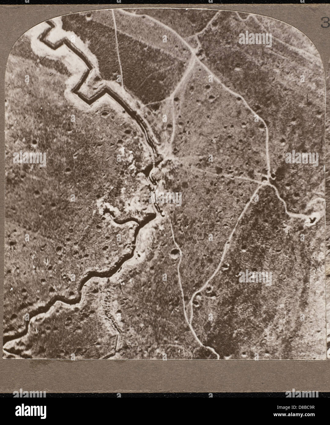 AERIAL VIEW OF TRENCHES Stock Photo