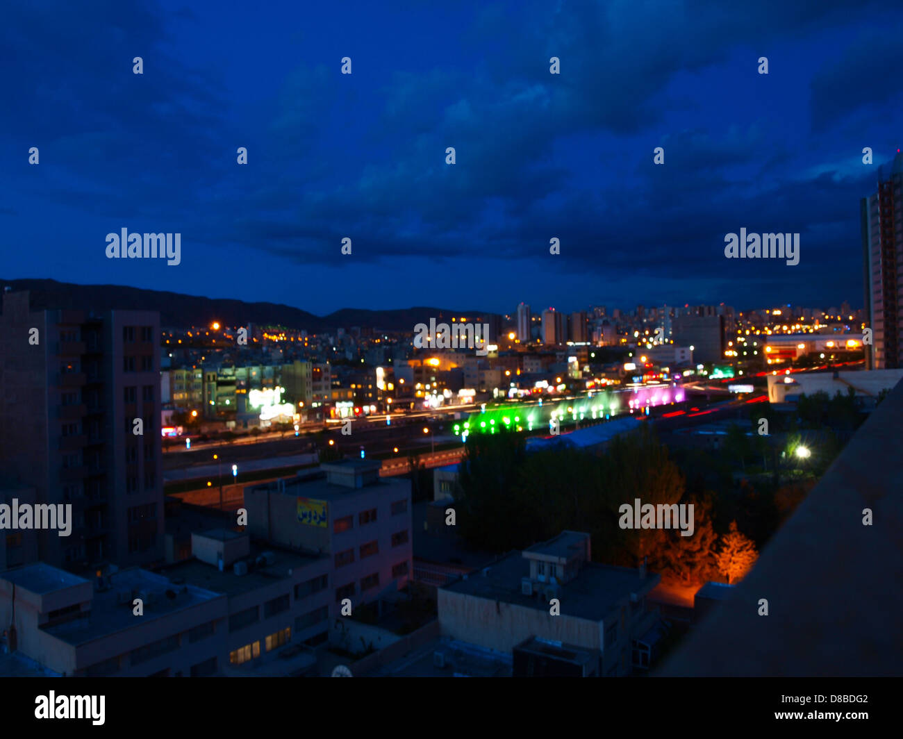TABRIZ IRAN May 2 Tabriz City Bird s Eyes View In Twilight On May 2 