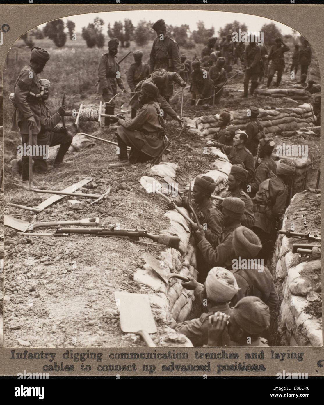 Sikh Troops Digging Stock Photo
