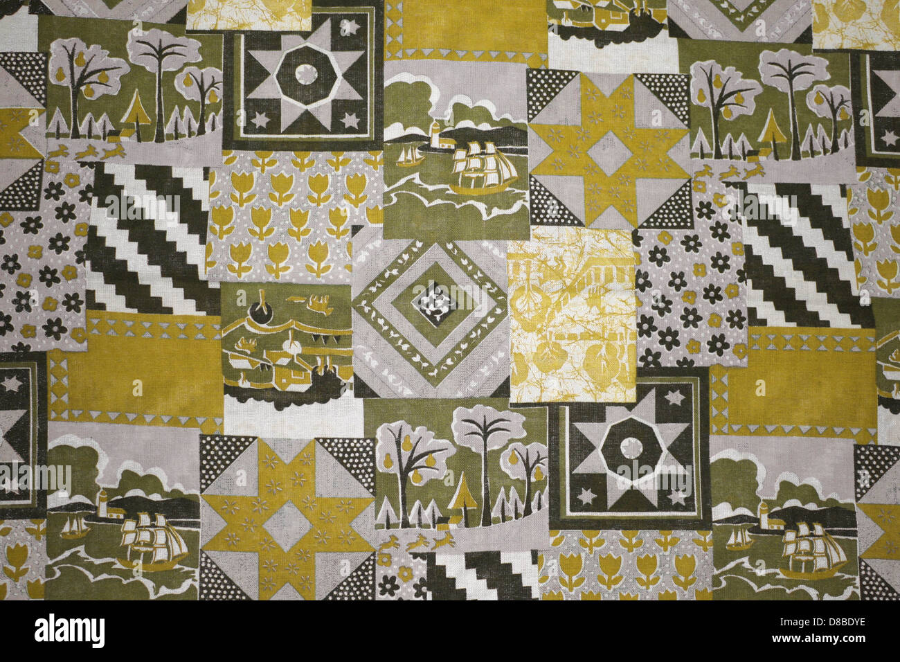 gold patchwork quilt fabric texture Stock Photo Alamy