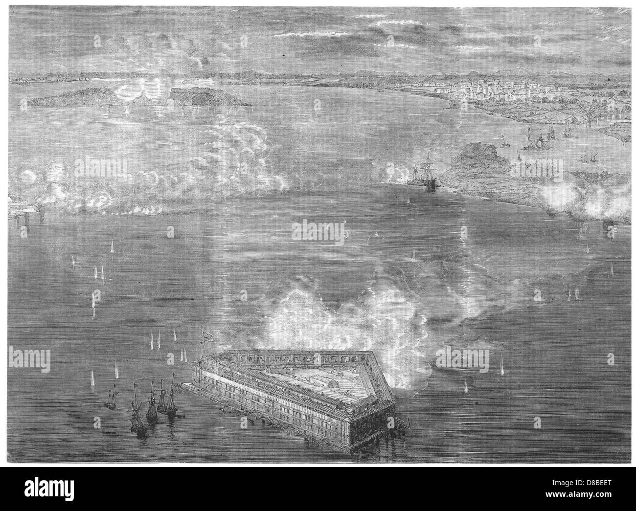 FORT SUMTER BOMBARDED Stock Photo