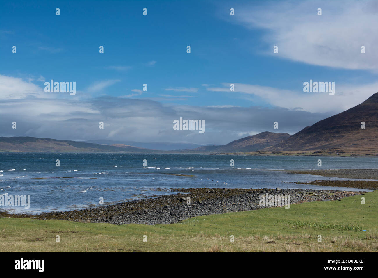 View of Loch Na Keal, looking North east towards the Mull mainland, Stock Photo