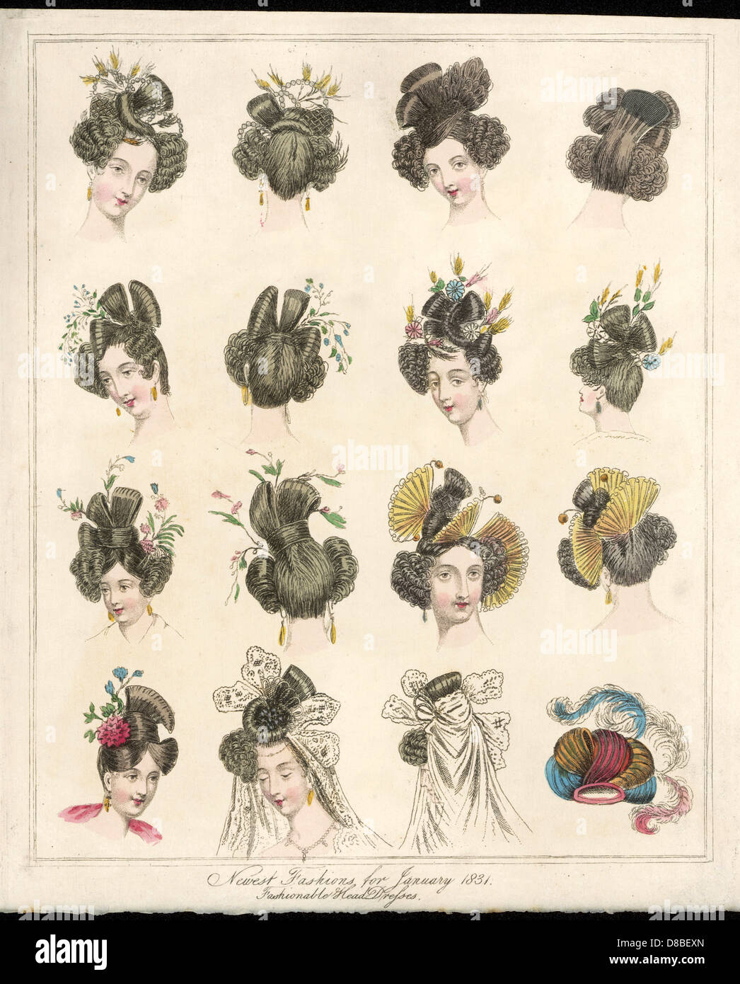 HAIR STYLES FOR 1831 Stock Photo