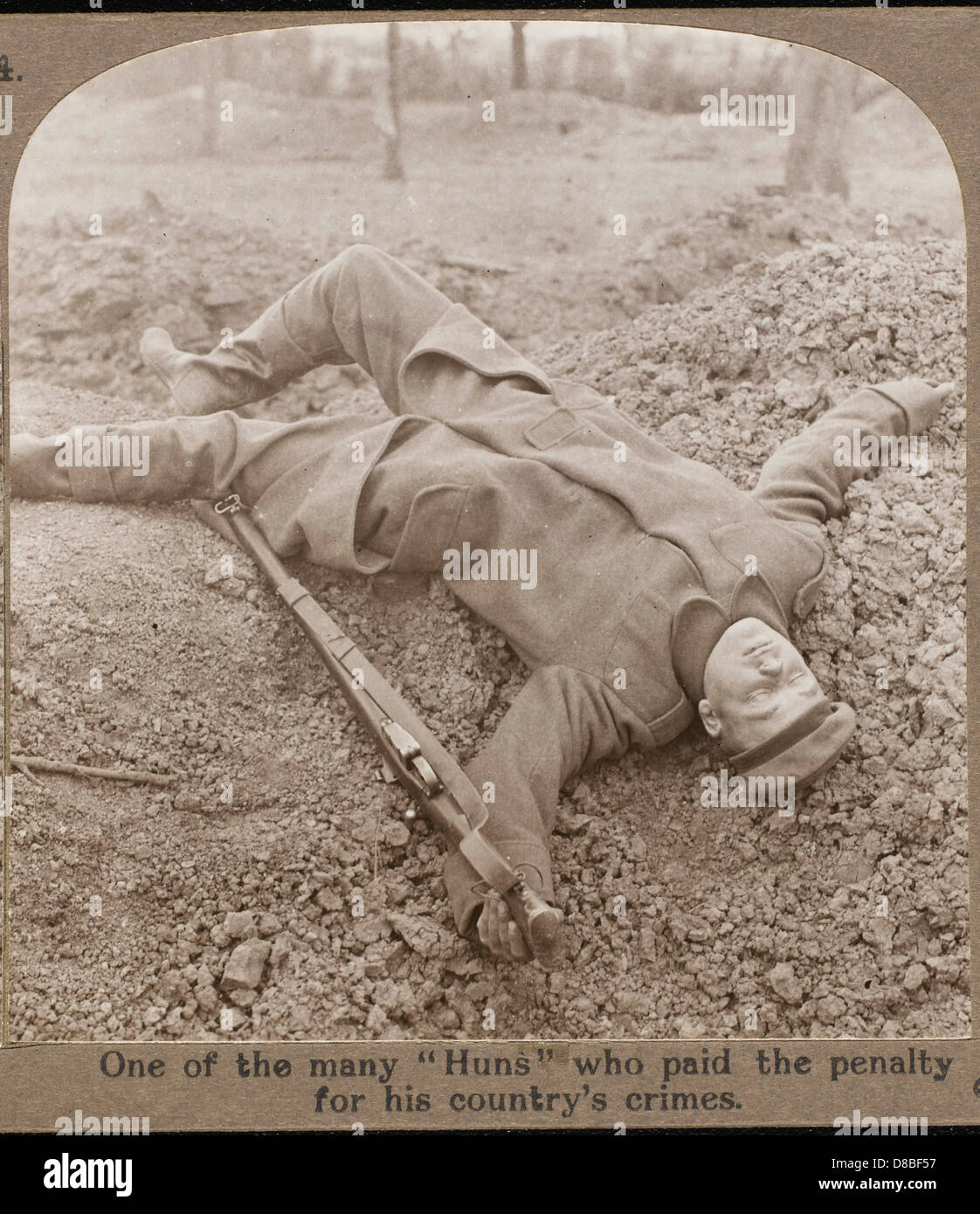 DEAD GERMAN SOLDIER WWI Stock Photo