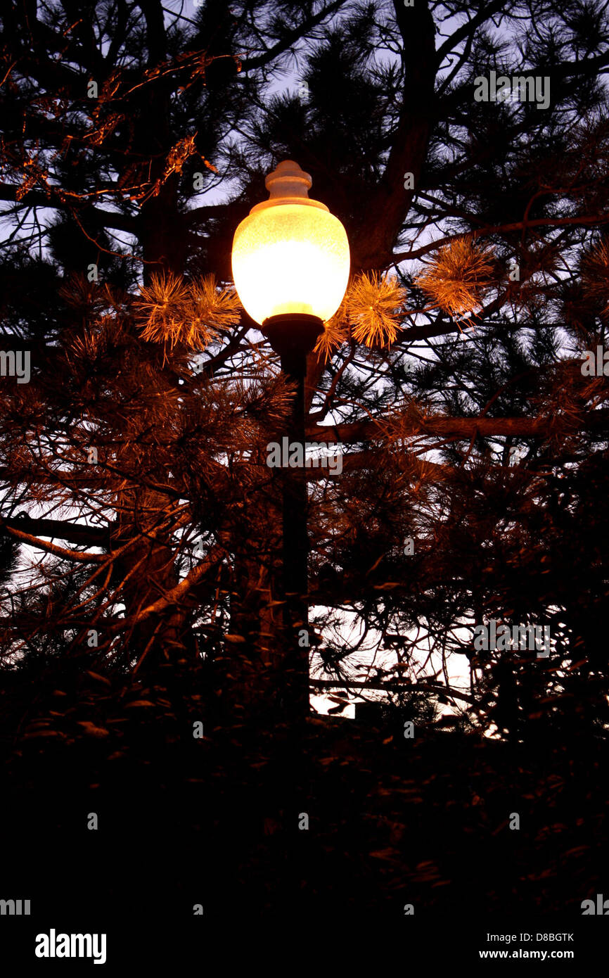 Lit street lamp stands hi-res stock photography and images - Alamy