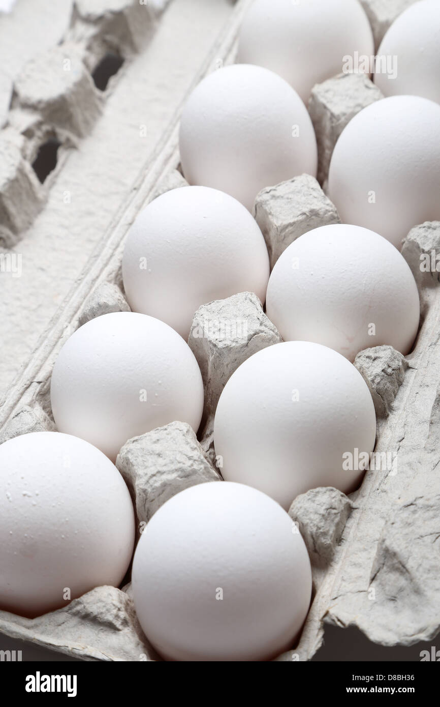 Eggs on package Stock Photo