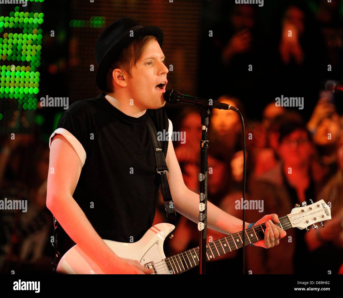 Toronto, Canada. May 23, 2013.  American rock band FALL OUT BOY appears on Much Music's LIVE AT MUCH television show for live performance and interview.  In picture, lead singer Patrick Stump. (EXI/N8N/Alamy Live News) Stock Photo