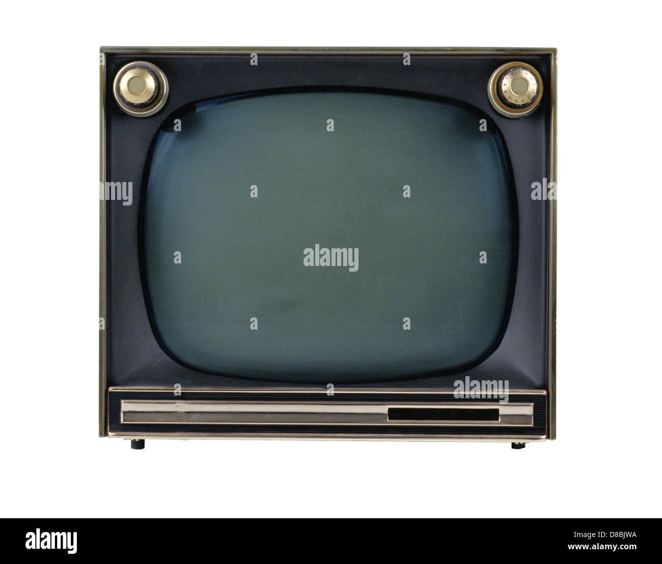 Old TV set isolated over white Stock Photo