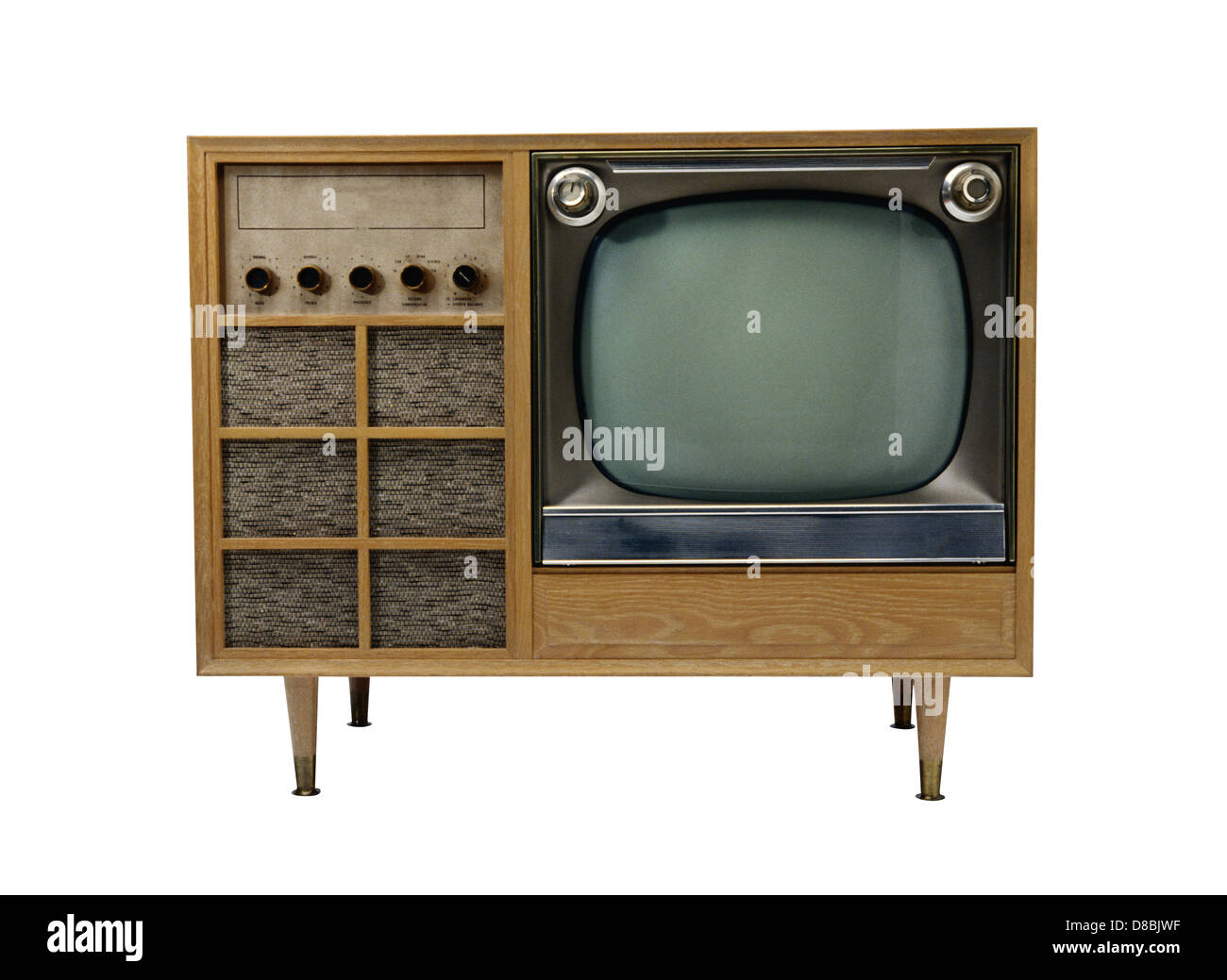 Retro wooden TV Stock Photo