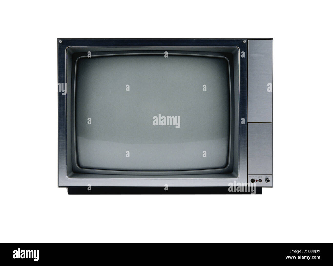 Old TV over a white background Stock Photo