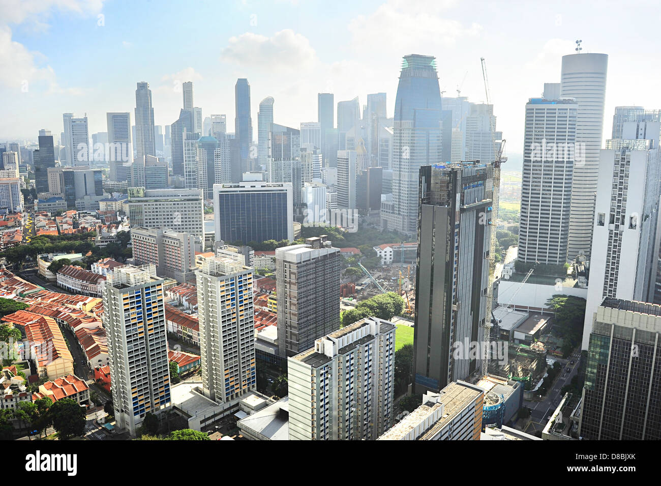 Birds Eye View Of Singapore Downtown In The Sunny Morning Stock Photo Alamy