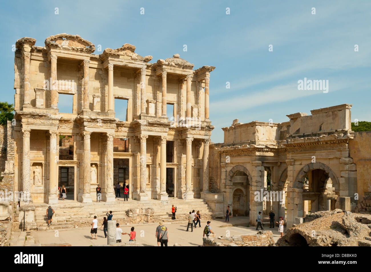 Celsus Library, Ephesus, Selcuk, Izmir Province, Turkey Stock Photo