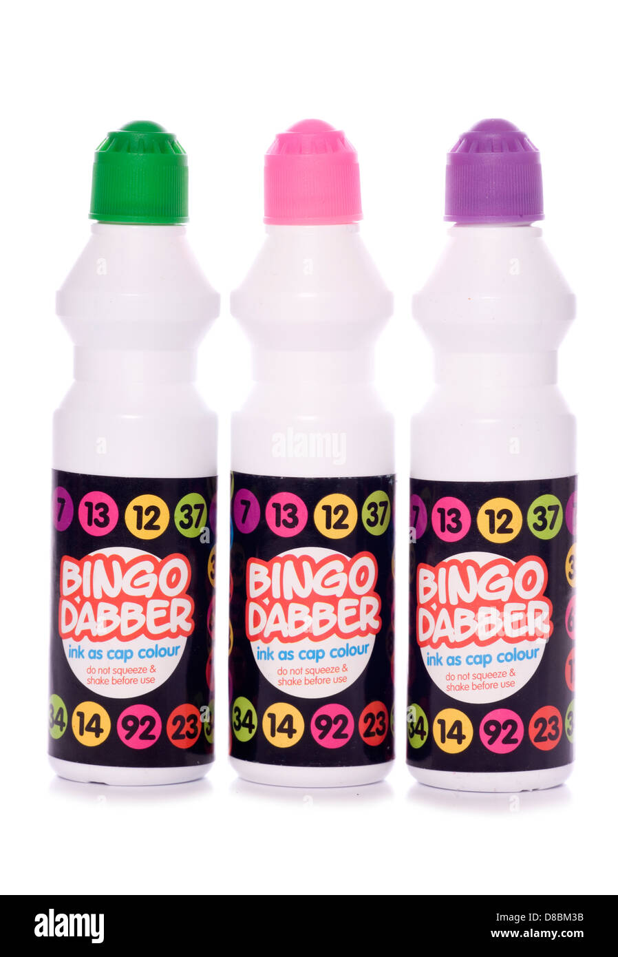 three bingo dabbers studio cutout Stock Photo Alamy