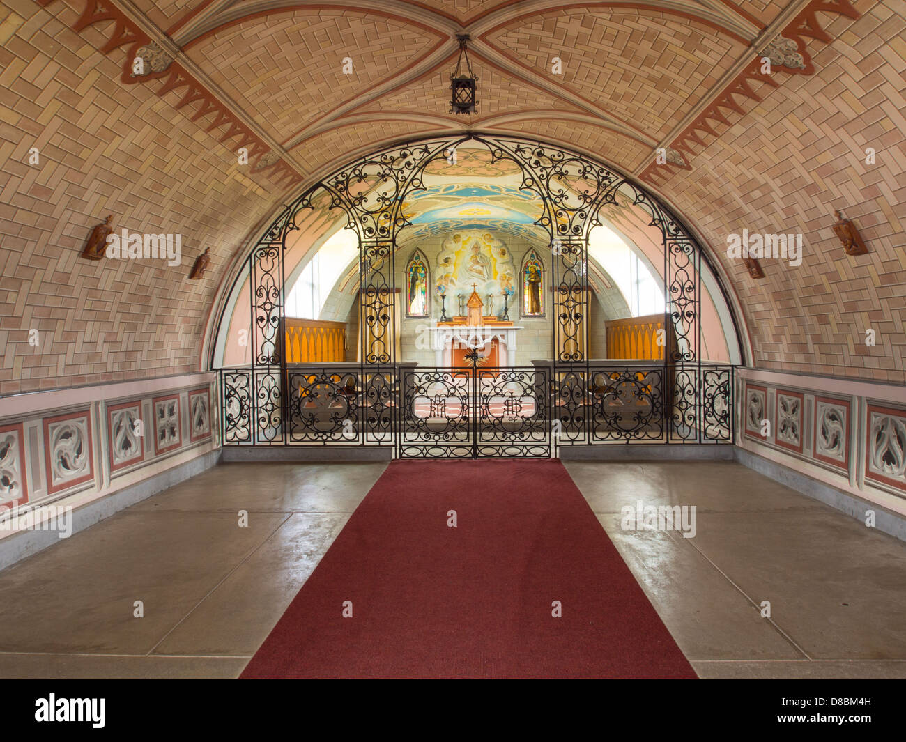 Italian Chapel on the Orkney Island in Scotland built by WW2 prisoners of war. Stock Photo