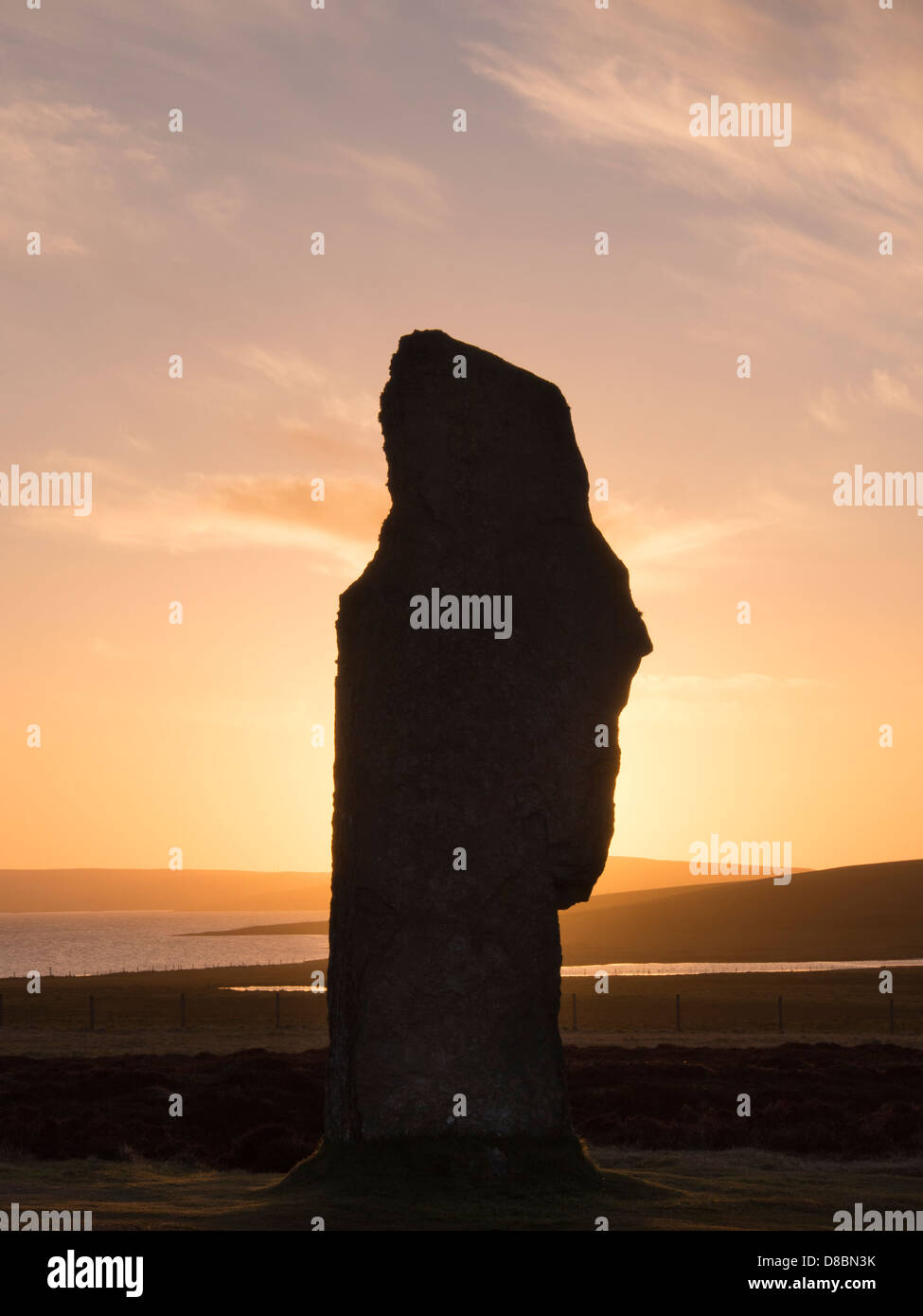 The Ring of Brodgar. The Ring of Brodgar, a Neolithic stone circle, Orkney, Scotland Stock Photo
