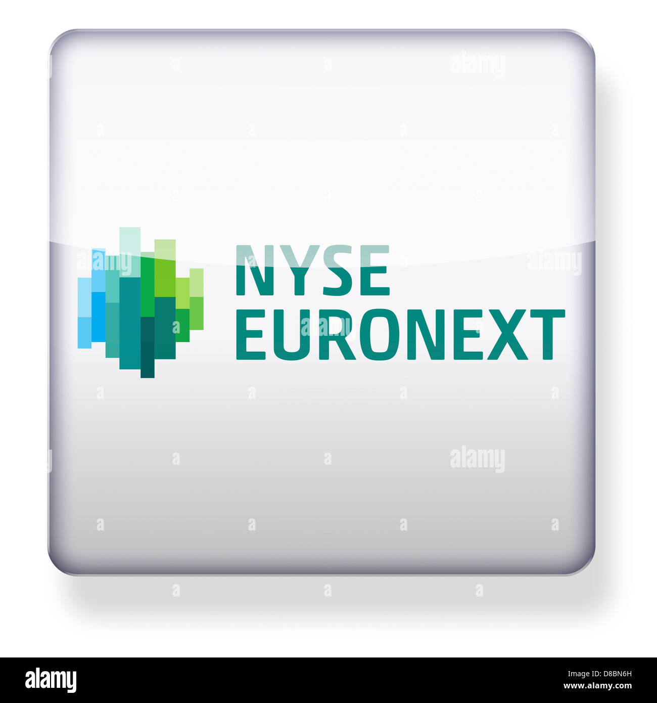 NYSE Euronext logo as an app icon. Clipping path included. Stock Photo
