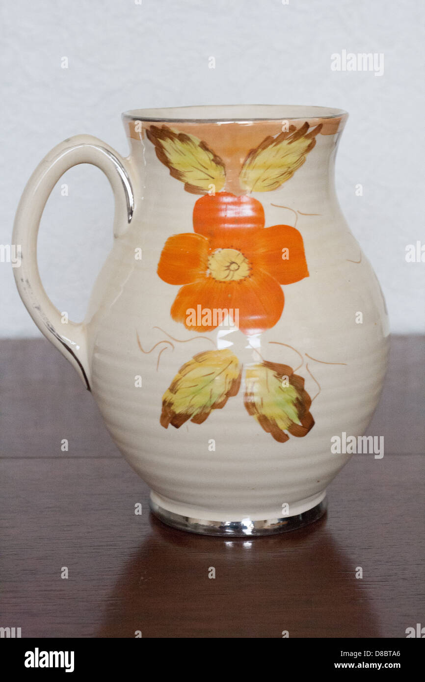 Art deco ceramic jug vase made by Arthur Wood of Burslem, Stoke-on-Trent  1930s hand painted Stock Photo - Alamy