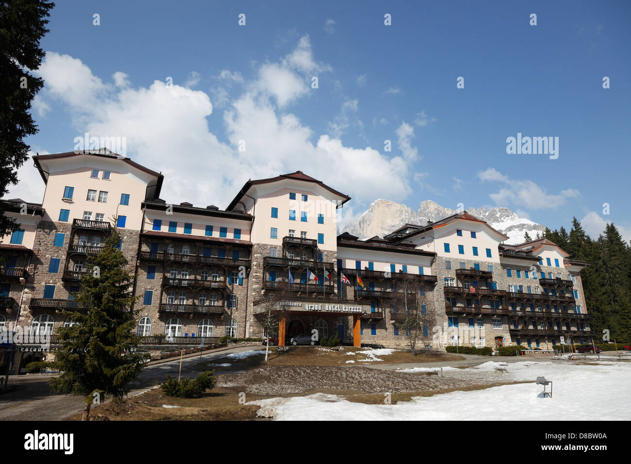 The Grand Hotel Carezza Front view, Nova Levante,South Tyrol,Italy Stock Photo