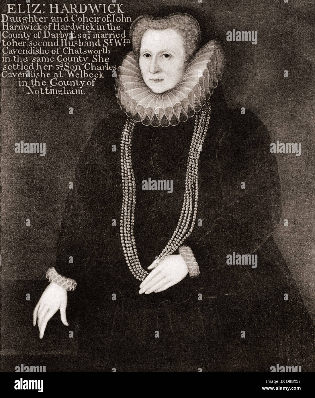 Elizabeth Cavendish, later Elizabeth Talbot, Countess of Shrewsbury, c. 1521 - 1608, known as Bess of Hardwick. Stock Photo