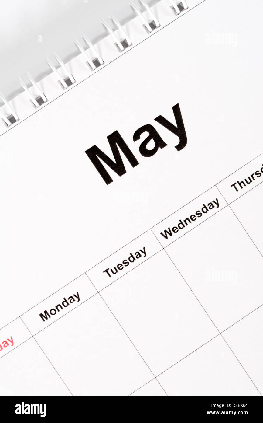 Calendar month of May Stock Photo