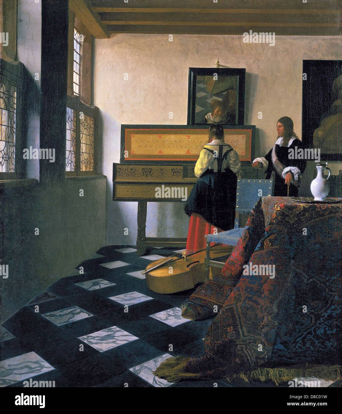 Johannes Vermeer The Music Lesson 1662-1664 Buckingham Palace - London Stock Photo