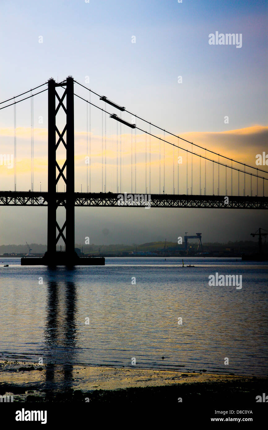 Forth Road Bridge at sunset Stock Photo
