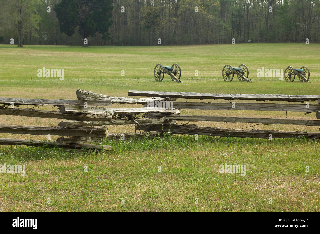 Artillery on the battlefield at Shiloh National Military Park, Tennessee. Digital photograph Stock Photo