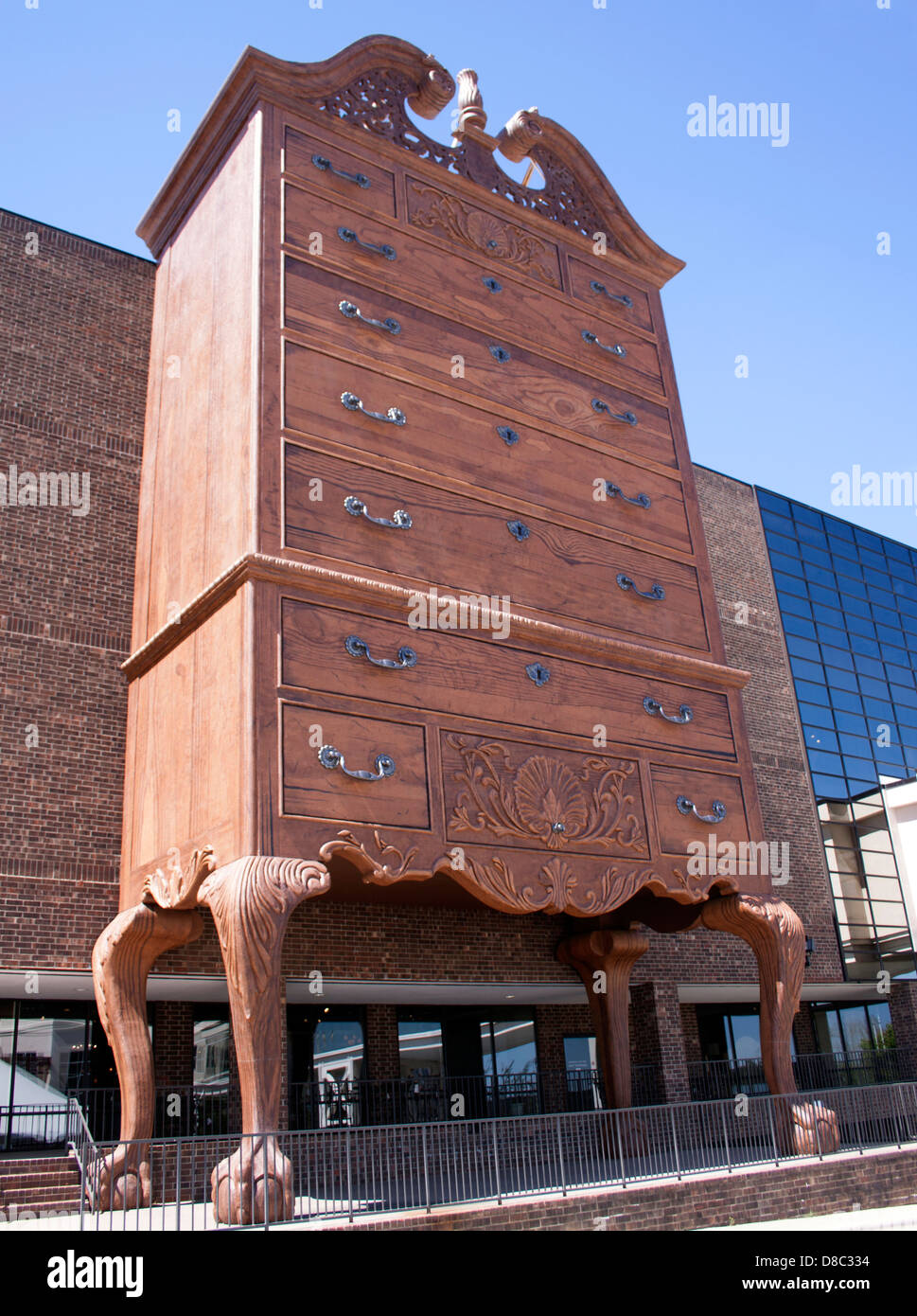 Giant Bureau in downtown High Point North Carolina Stock Photo