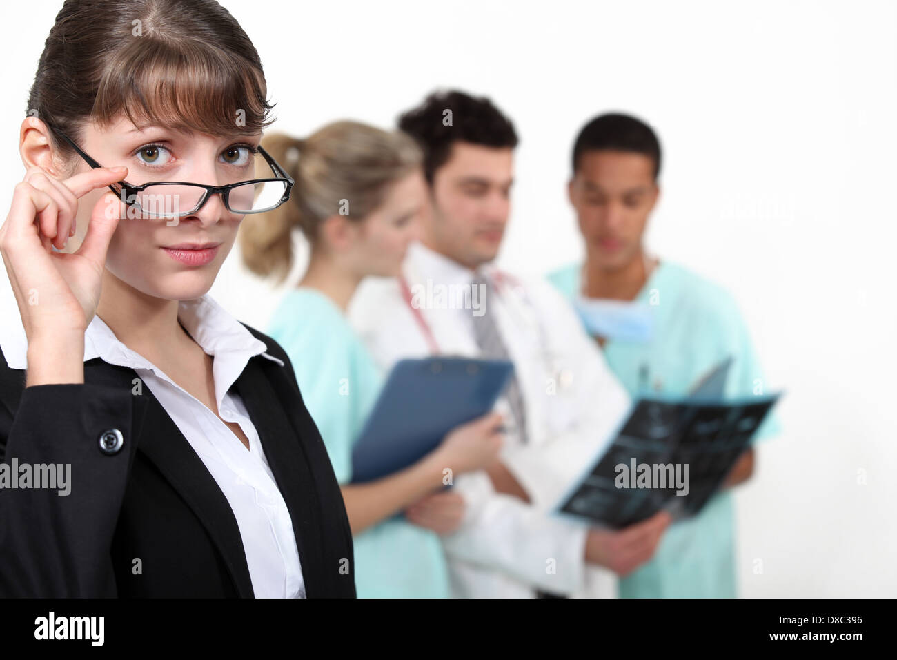 Hospital staff having discussion Stock Photo - Alamy