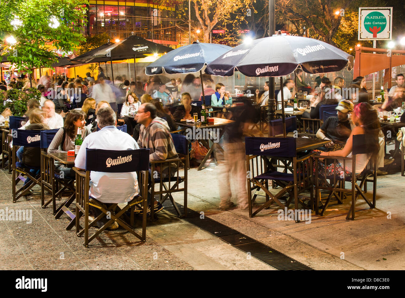 Sidewalk bar in Palermo neighborhood. Stock Photo