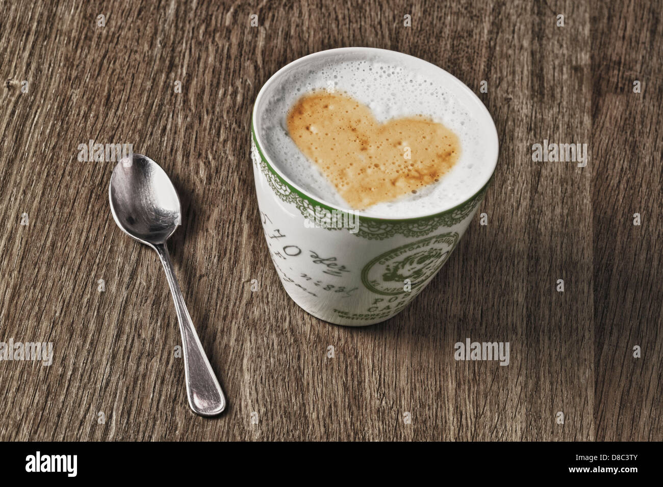 White coffee in a cup Stock Photo