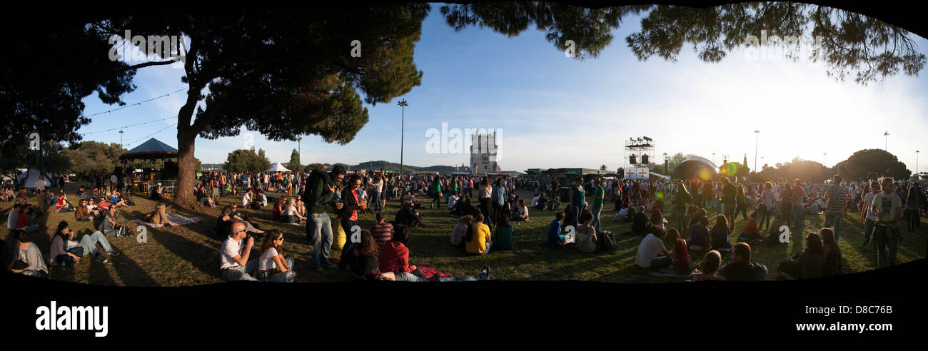 Night and Day festival, a full day of live acts and DJS programmed by the band The XX, Lisbon, Portugal. Stock Photo