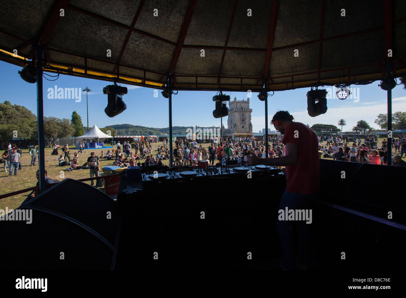 DJ at the Night and Day festival, a full day of live acts programmed by the band The XX, Lisbon, Portugal. Stock Photo