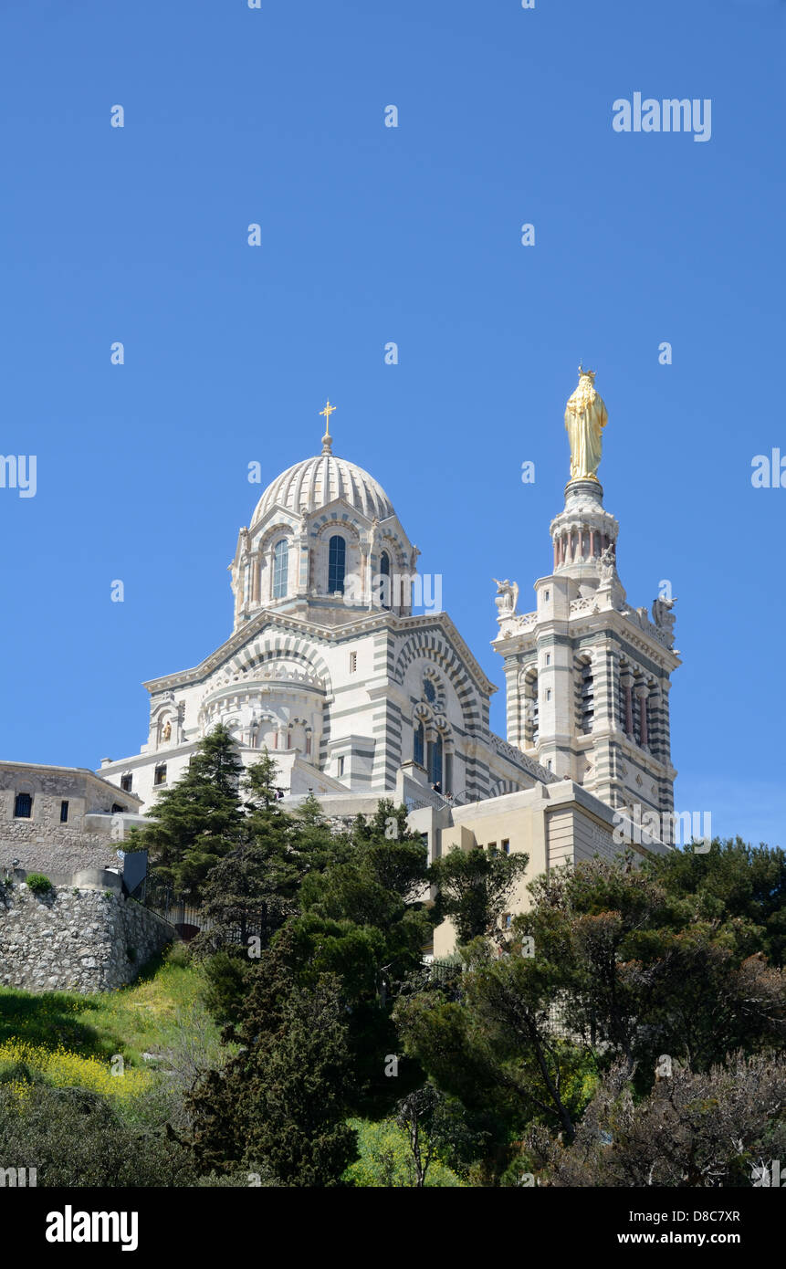 Notre-Dame-de-la-Garde Basilica or Church Marseille Provence France Stock Photo