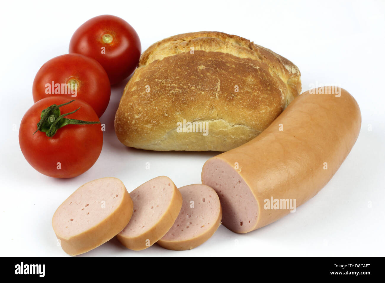 german sausage lyoner Stock Photo Alamy