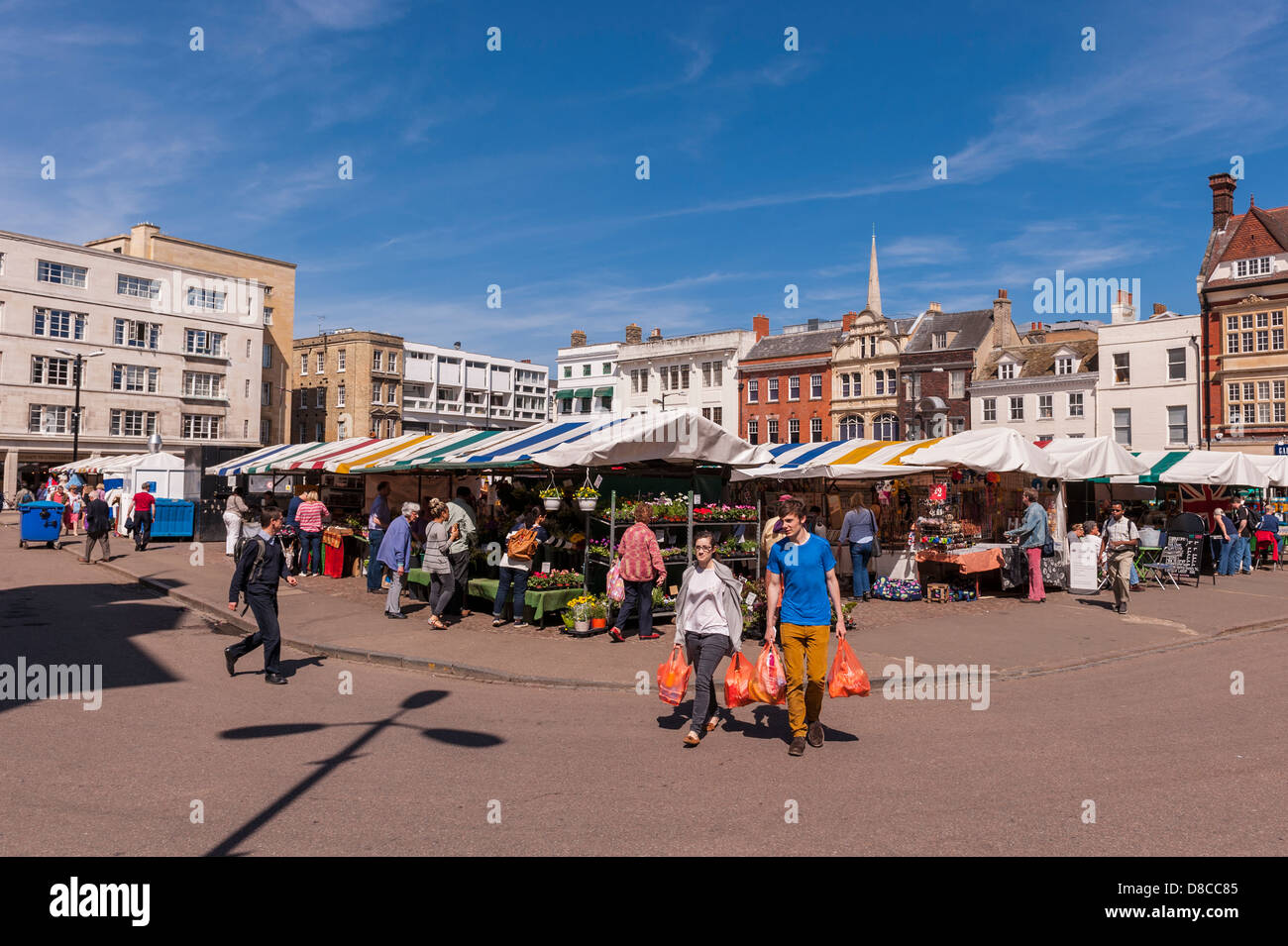 The market in Cambridge, England, Britain, Uk Stock Photo