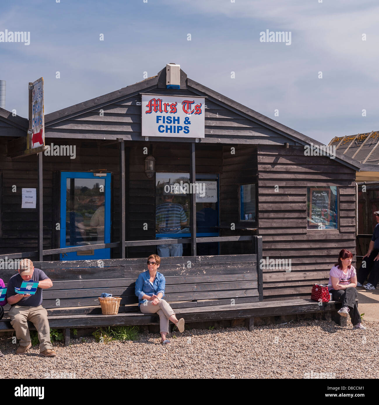 Mrs Ts fish and chips at the harbour in Southwold , Suffolk , England , Britain , Uk Stock Photo