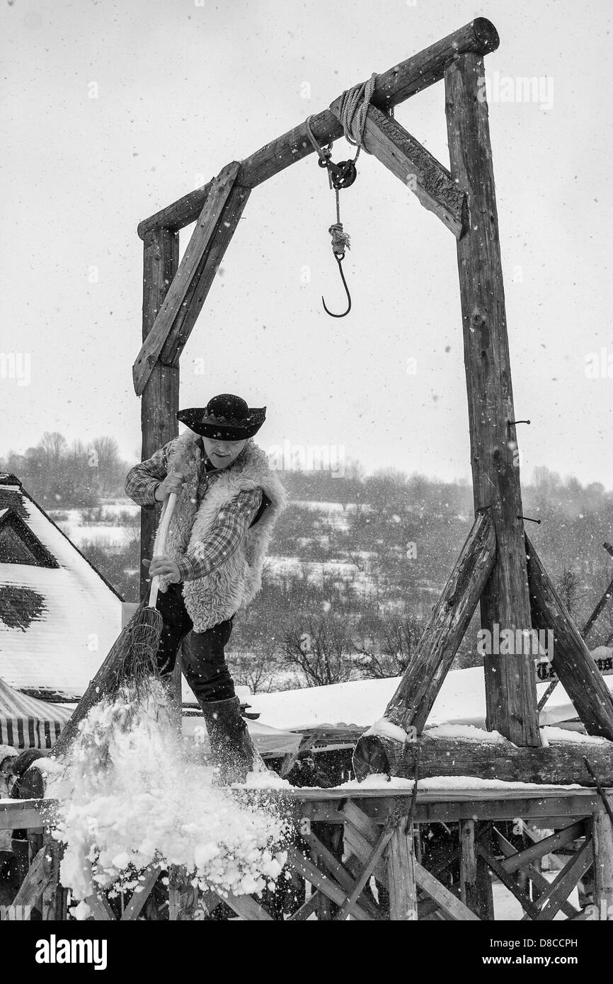 Cleaning gallows Stock Photo