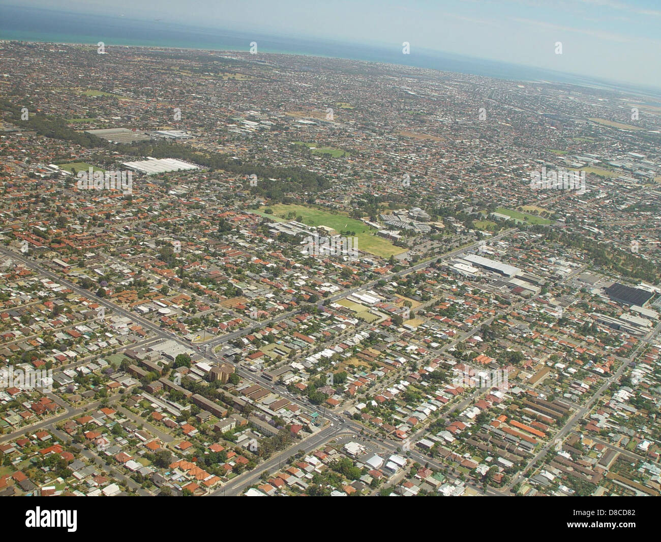 Aerial view of adelaide the capital city of south australia showing