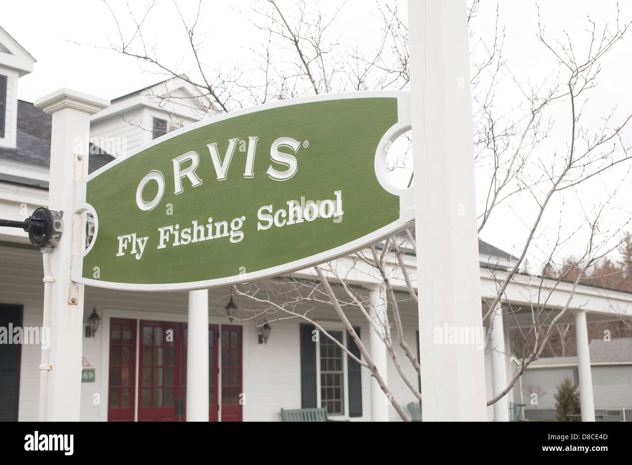 Orvis Fly Fishing School is located across the street from the Orvis store in Manchester Vermont Stock Photo