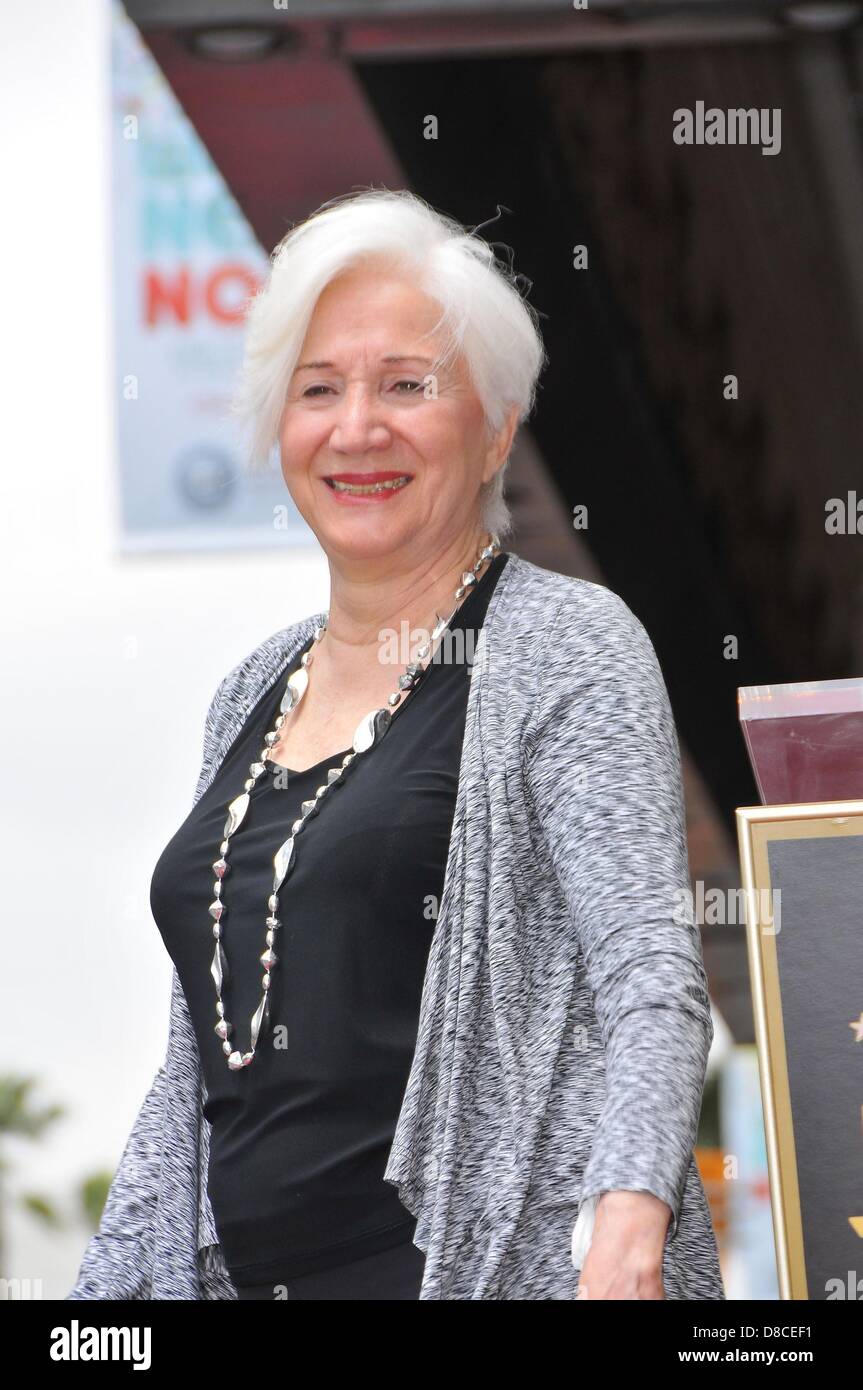 Hollywood Boulevard, Los Angeles, CA, USA. May 24, 2013. Olympia Dukakis at the induction ceremony for Star on the Hollywood Walk of Fame for Olympia Dukakis, Hollywood Boulevard, Los Angeles, CA May 24, 2013. Photo By: Michael Germana/Everett Collection/Alamy Live News Stock Photo