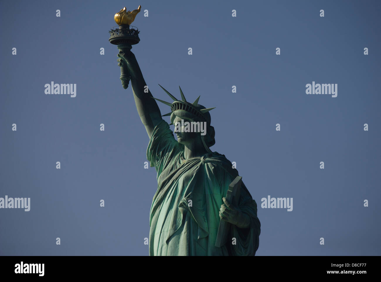 The Statue of Liberty on Liberty Island in the Hudson River in New York