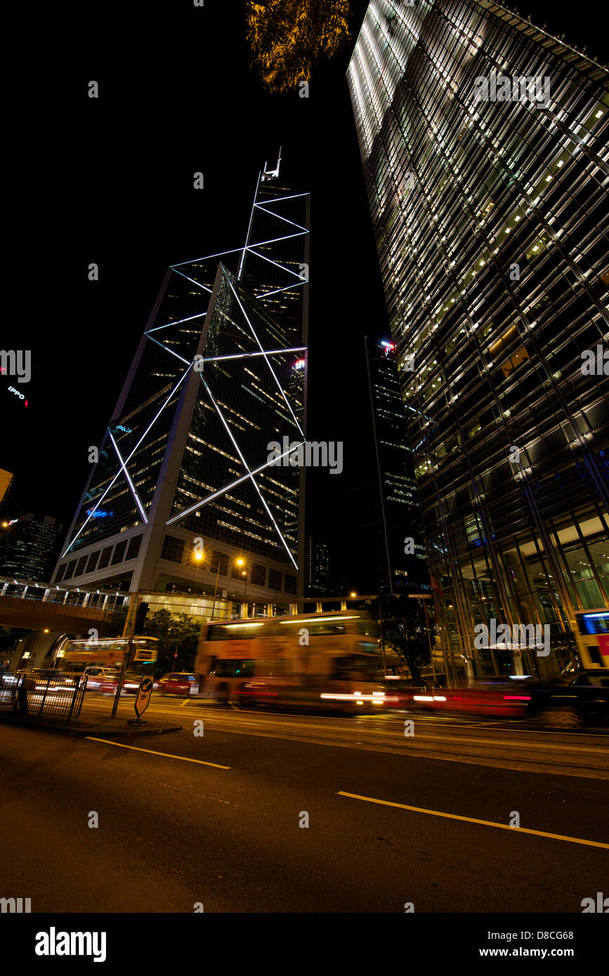 Bank of China headquarters in Central, Hong Kong at night Stock Photo Alamy