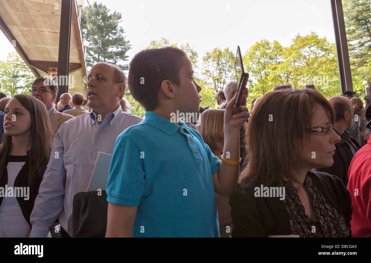 Family and friends join in the celebration of graduation at Skidmore
