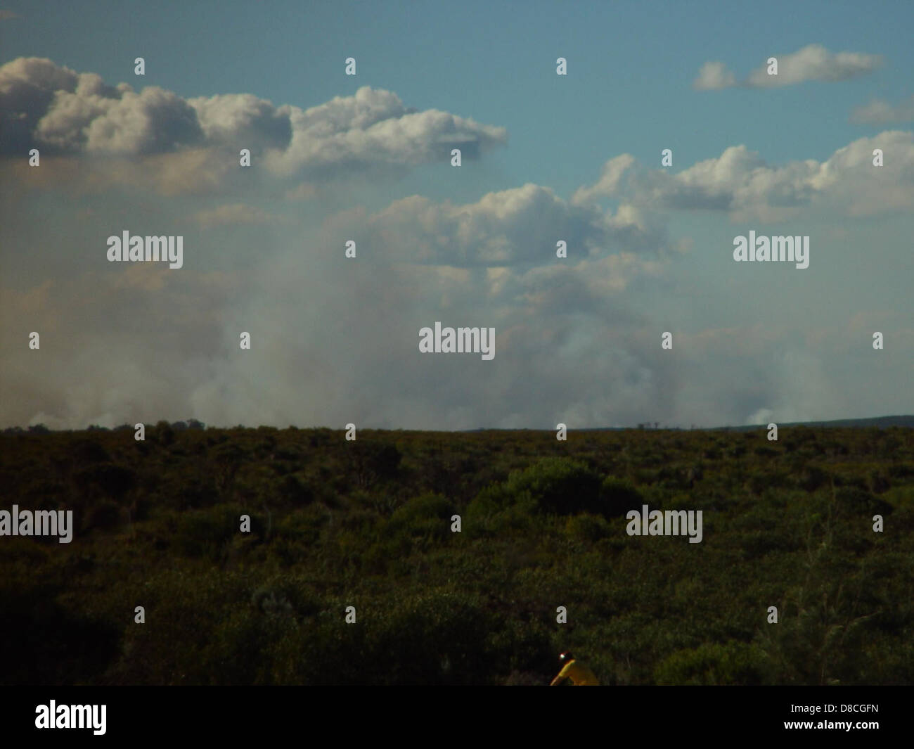 Bushfire smoke under clouds Tamala park western Australia Stock Photo ...